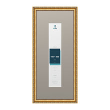 Louis Range Gold Picture, Photo & Poster Frame with Dawn Grey Mount - 70x30cm Frame for 50x10cm Photo, Gold