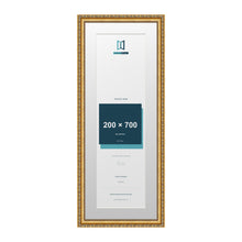 Louis Range Gold Picture, Photo & Poster Frame with White Mount - 80x30cm Frame for 70x20cm Photo, Gold