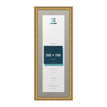 Louis Range Gold Picture, Photo & Poster Frame with Dawn Grey Mount - 80x30cm Frame for 70x20cm Photo, Gold