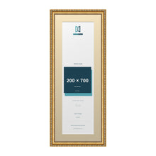 Louis Range Gold Picture, Photo & Poster Frame with Ivory Mount - 80x30cm Frame for 70x20cm Photo, Gold