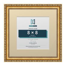 Louis Range Gold Picture, Photo & Poster Frame with Ivory Mount - 12x12" Frame for 8x8" Photo, Gold