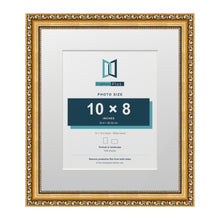 Louis Range Gold Picture, Photo & Poster Frame with White Mount - 14x12" Frame for 10x8" Photo, Gold