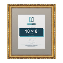 Louis Range Gold Picture, Photo & Poster Frame with Dawn Grey Mount - 14x12" Frame for 10x8" Photo, Gold