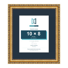 Louis Range Gold Picture, Photo & Poster Frame with Pacific Blue Mount - 14x12" Frame for 10x8" Photo, Gold