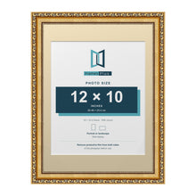 Louis Range Gold Picture, Photo & Poster Frame with Ivory Mount - 16x12" Frame for 12x10" Photo, Gold