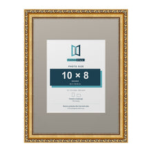 Louis Range Gold Picture, Photo & Poster Frame with Dawn Grey Mount - 16x12" Frame for 10x8" Photo, Gold