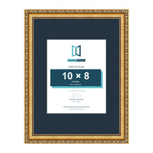 Louis Range Gold Picture, Photo & Poster Frame with Pacific Blue Mount - 16x12" Frame for 10x8" Photo, Gold
