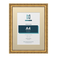 Louis Range Gold Picture, Photo & Poster Frame with Ivory Mount - 16x12" Frame for A4 Photo, Gold