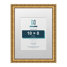Louis Range Gold Picture, Photo & Poster Frame with White Mount - 16x12" Frame for 10x8" Photo, Gold