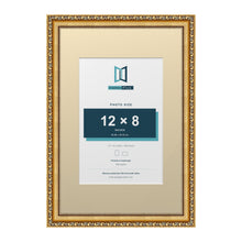 Louis Range Gold Picture, Photo & Poster Frame with Ivory Mount - 18x12" Frame for 12x8" Photo, Gold