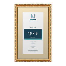 Louis Range Gold Picture, Photo & Poster Frame with Ivory Mount - 20x12" Frame for 16x8" Photo, Gold