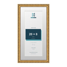 Louis Range Gold Picture, Photo & Poster Frame with White Mount - 24x12" Frame for 20x8" Photo, Gold