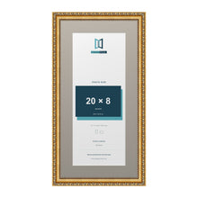 Louis Range Gold Picture, Photo & Poster Frame with Dawn Grey Mount - 24x12" Frame for 20x8" Photo, Gold