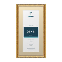 Louis Range Gold Picture, Photo & Poster Frame with Ivory Mount - 24x12" Frame for 20x8" Photo, Gold