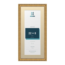 Louis Range Gold Picture, Photo & Poster Frame with Ivory Mount - 26x12" Frame for 22x8" Photo, Gold