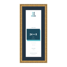 Louis Range Gold Picture, Photo & Poster Frame with Pacific Blue Mount - 28x12" Frame for 24x8" Photo, Gold