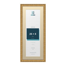 Louis Range Gold Picture, Photo & Poster Frame with Ivory Mount - 30x12" Frame for 26x8" Photo, Gold