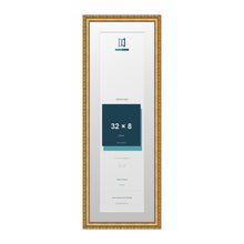 Louis Range Gold Picture, Photo & Poster Frame with White Mount - 36x12" Frame for 32x8" Photo, Gold
