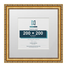 Louis Range Gold Picture, Photo & Poster Frame with White Mount - 32x32cm Frame for 20x20cm Photo, Gold