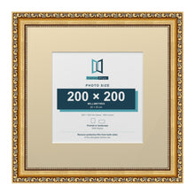 Louis Range Gold Picture, Photo & Poster Frame with Ivory Mount - 32x32cm Frame for 20x20cm Photo, Gold