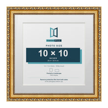 Louis Range Gold Picture, Photo & Poster Frame with White Mount - 13x13" Frame for 10x10" Photo, Gold
