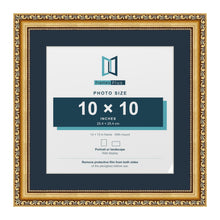 Louis Range Gold Picture, Photo & Poster Frame with Pacific Blue Mount - 13x13" Frame for 10x10" Photo, Gold