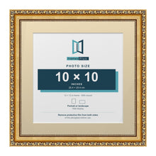 Louis Range Gold Picture, Photo & Poster Frame with Ivory Mount - 13x13" Frame for 10x10" Photo, Gold