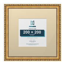 Louis Range Gold Picture, Photo & Poster Frame with Ivory Mount - 35x35cm Frame for 20x20cm Photo, Gold