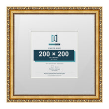 Louis Range Gold Picture, Photo & Poster Frame with White Mount - 35x35cm Frame for 20x20cm Photo, Gold
