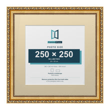 Louis Range Gold Picture, Photo & Poster Frame with Ivory Mount - 35x35cm Frame for 25x25cm Photo, Gold