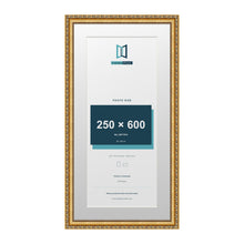 Louis Range Gold Picture, Photo & Poster Frame with White Mount - 70x35cm Frame for 60x25cm Photo, Gold