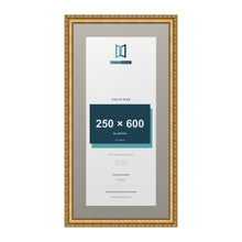 Louis Range Gold Picture, Photo & Poster Frame with Dawn Grey Mount - 70x35cm Frame for 60x25cm Photo, Gold