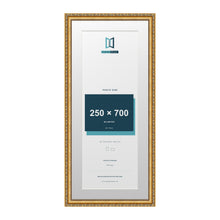 Louis Range Gold Picture, Photo & Poster Frame with White Mount - 80x35cm Frame for 70x25cm Photo, Gold