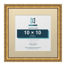Louis Range Gold Picture, Photo & Poster Frame with Ivory Mount - 14x14" Frame for 10x10" Photo, Gold