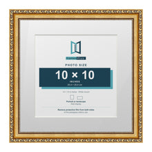 Louis Range Gold Picture, Photo & Poster Frame with White Mount - 14x14" Frame for 10x10" Photo, Gold