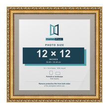 Louis Range Gold Picture, Photo & Poster Frame with Dawn Grey Mount - 14x14" Frame for 12x12" Photo, Gold