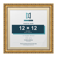 Louis Range Gold Picture, Photo & Poster Frame with Ivory Mount - 14x14" Frame for 12x12" Photo, Gold