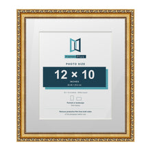 Louis Range Gold Picture, Photo & Poster Frame with White Mount - 16x14" Frame for 12x10" Photo, Gold