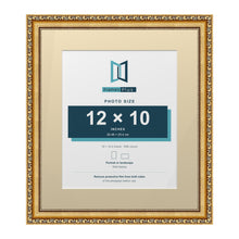 Louis Range Gold Picture, Photo & Poster Frame with Ivory Mount - 16x14" Frame for 12x10" Photo, Gold