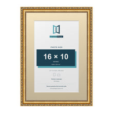 Louis Range Gold Picture, Photo & Poster Frame with Ivory Mount - 20x14" Frame for 16x10" Photo, Gold