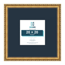 Louis Range Gold Picture, Photo & Poster Frame with Pacific Blue Mount - 40x40cm Frame for 20x20cm Photo, Gold