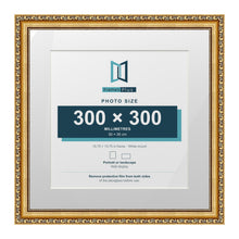 Louis Range Gold Picture, Photo & Poster Frame with White Mount - 40x40cm Frame for 30x30cm Photo, Gold