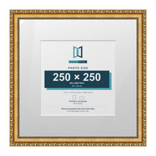 Louis Range Gold Picture, Photo & Poster Frame with White Mount - 40x40cm Frame for 25x25cm Photo, Gold