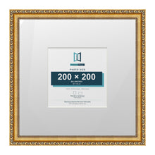 Louis Range Gold Picture, Photo & Poster Frame with White Mount - 40x40cm Frame for 20x20cm Photo, Gold