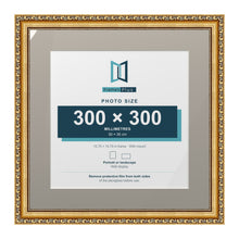 Louis Range Gold Picture, Photo & Poster Frame with Dawn Grey Mount - 40x40cm Frame for 30x30cm Photo, Gold