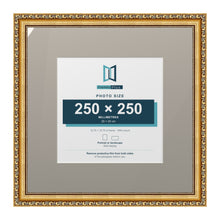 Louis Range Gold Picture, Photo & Poster Frame with Dawn Grey Mount - 40x40cm Frame for 25x25cm Photo, Gold