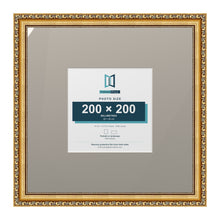 Louis Range Gold Picture, Photo & Poster Frame with Dawn Grey Mount - 40x40cm Frame for 20x20cm Photo, Gold