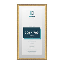 Louis Range Gold Picture, Photo & Poster Frame with White Mount - 80x40cm Frame for 70x30cm Photo, Gold