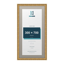 Louis Range Gold Picture, Photo & Poster Frame with Dawn Grey Mount - 80x40cm Frame for 70x30cm Photo, Gold