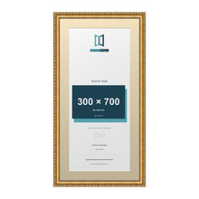 Louis Range Gold Picture, Photo & Poster Frame with Ivory Mount - 80x40cm Frame for 70x30cm Photo, Gold